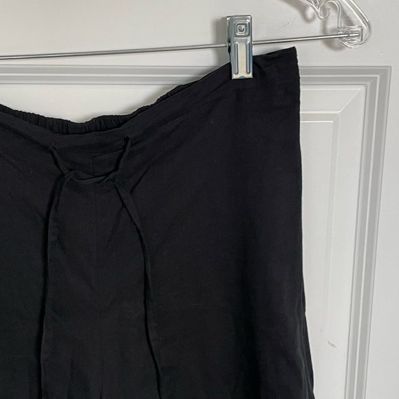 Gianni Bini Black Cotton Drawstring Tassel Pleated Wide Leg Pants 35175 - Picture 4 of 16